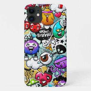 Crazy Fruits and Vegetables Graffiti Case-Mate iPhone Case