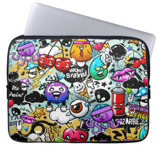 Crazy Fruits and Vegetables Graffiti Laptop Sleeve