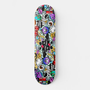 Crazy Fruits and Vegetables Graffiti Skateboard