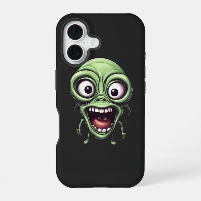 Crazy funny alien iPhone 16 case (Back)