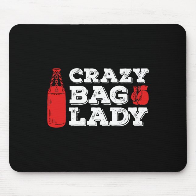 Crazy G Lady Kickboxer Funny Kickboxing Shirt_2  Mouse Pad (Front)