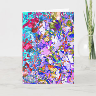 Crazy Garden Flowers Art Photo Blank Inside Card