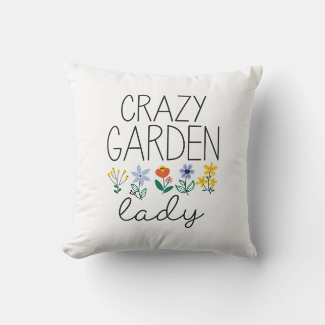 Crazy Garden Lady Cushion (Front)