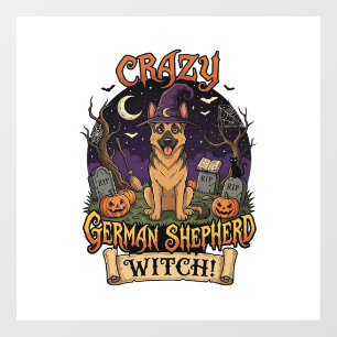 Crazy German Shepherd Witch Halloween Dog Pumpkins