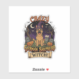 Crazy German Shepherd Witch Halloween Dog Pumpkins