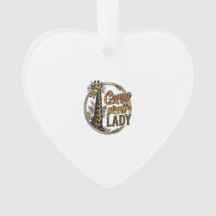 Crazy Giraffe Lady Vintage Engraving Shirt Design_ Ornament