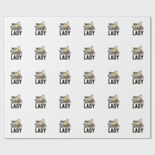 Crazy Giraffe Lady Vintage Engraving Shirt Design Wrapping Paper