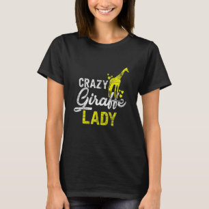 Crazy Giraffe Lady Vintage Zoo Keeper Girls Women T-Shirt