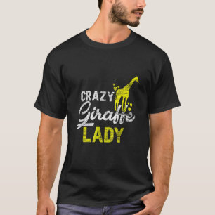 Crazy Giraffe Lady Vintage Zoo Keeper Girls Women T-Shirt