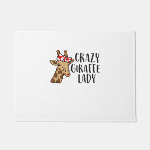 Crazy Giraffe Lady Women Giraffes Doormat