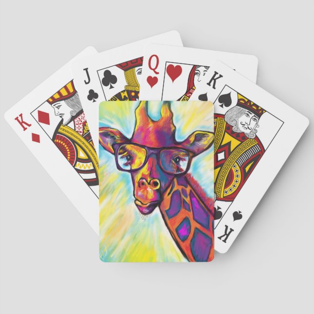 Crazy Giraffe Man Playing Cards (Back)