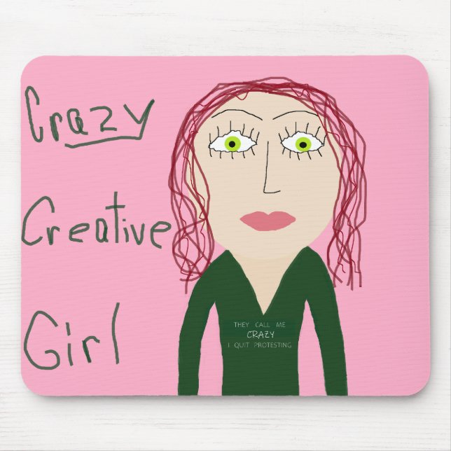 Crazy Girl Mousepad (Front)