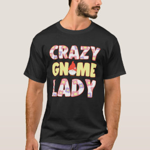 Crazy Gnome Lady With Elf Garden Miniature T-Shirt