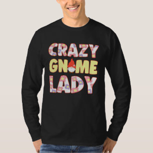 Crazy Gnome Lady With Elf Garden Miniature T-Shirt