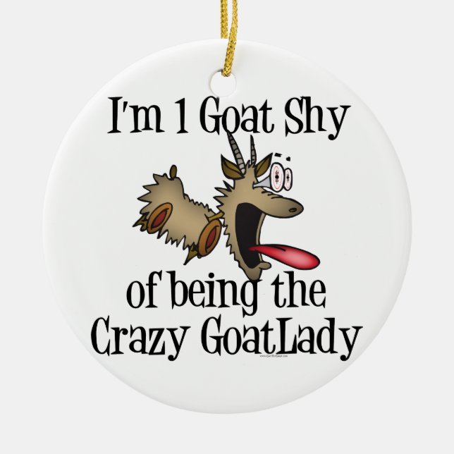 Crazy Goat Lady GetYerGoat Ceramic Tree Decoration (Front)