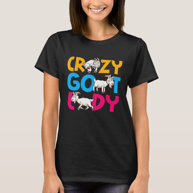Crazy Goat Lady Goat T-Shirt (Front)