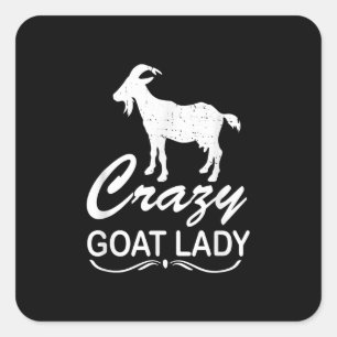 Crazy Goat Lady Shirt Goat, Goat Farmer Gift Square Sticker