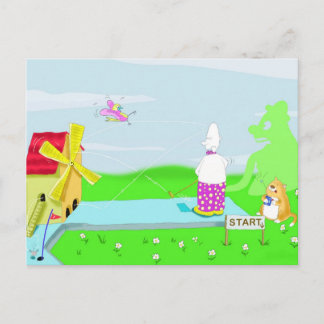 crazy golf post card