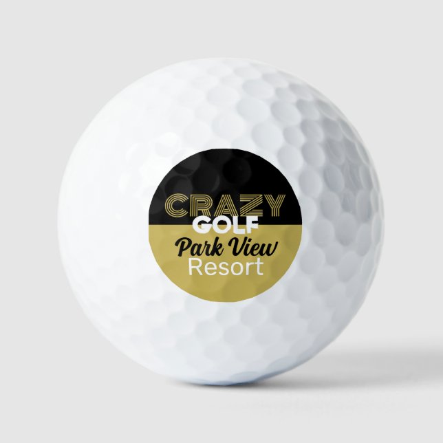 Crazy Golf Slogan, Mini Golf Course Balls (Front)