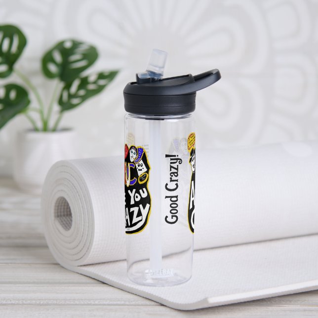 Crazy Good Vibes, Vibrant  Water Bottle (Yoga)