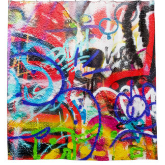 Crazy Graffiti Shower Curtain