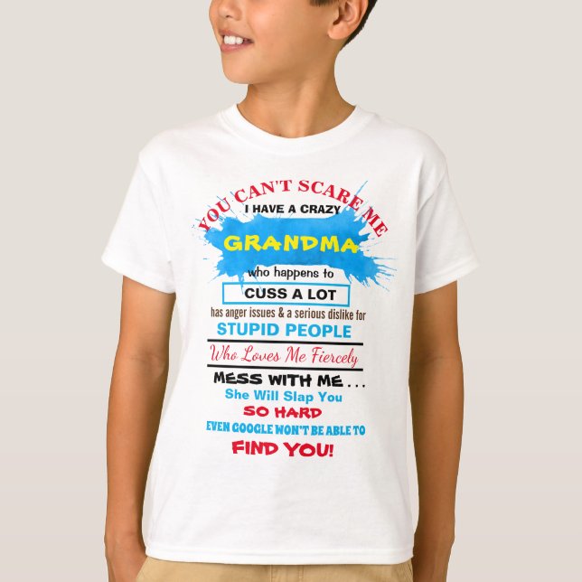 CRAZY GRANDMA GRANDFATHER Fun T-Shirt Personalise (Front)