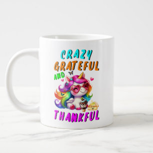 Crazy Grateful And Thankful Large Coffee Mug
