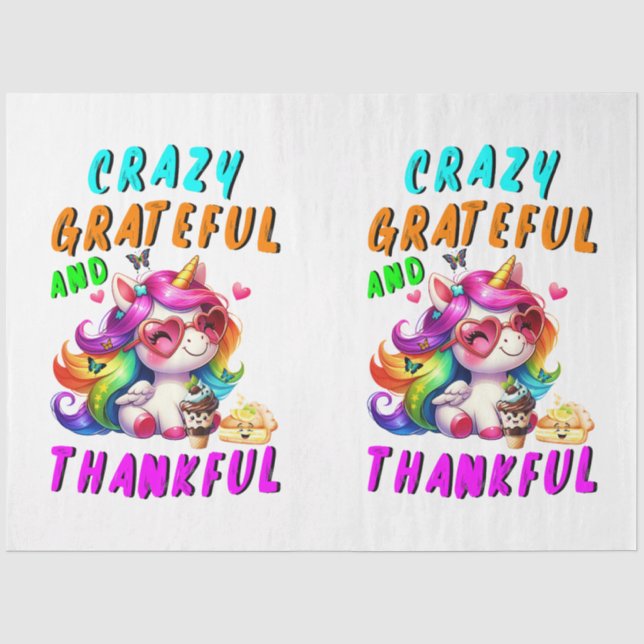 Crazy Grateful And Thankful Tissue Paper (Front)