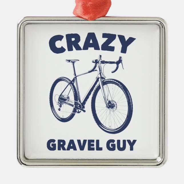 Crazy Gravel Guy Cycling Metal Tree Decoration (Front)
