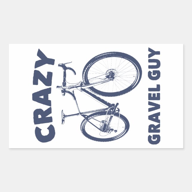 Crazy Gravel Guy Cycling Rectangular Sticker (Front)