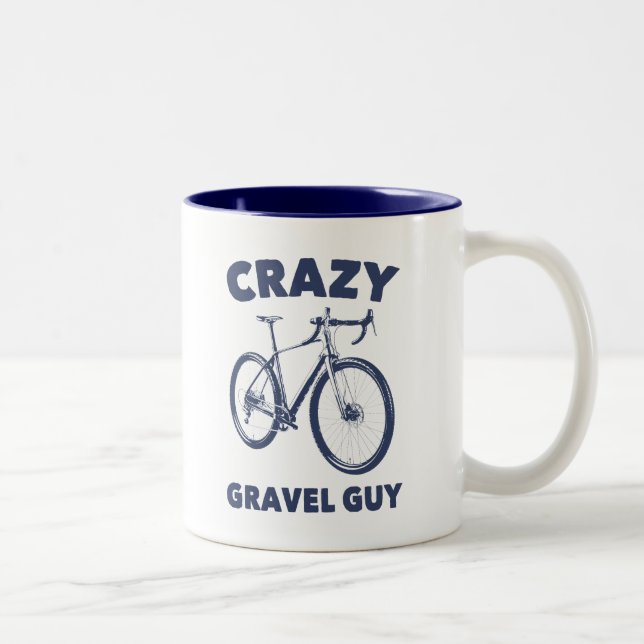 Crazy Gravel Guy Cycling Two-Tone Coffee Mug (Right)