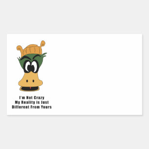 Crazy Green Cartoon Duck Different Reality Rectangular Sticker