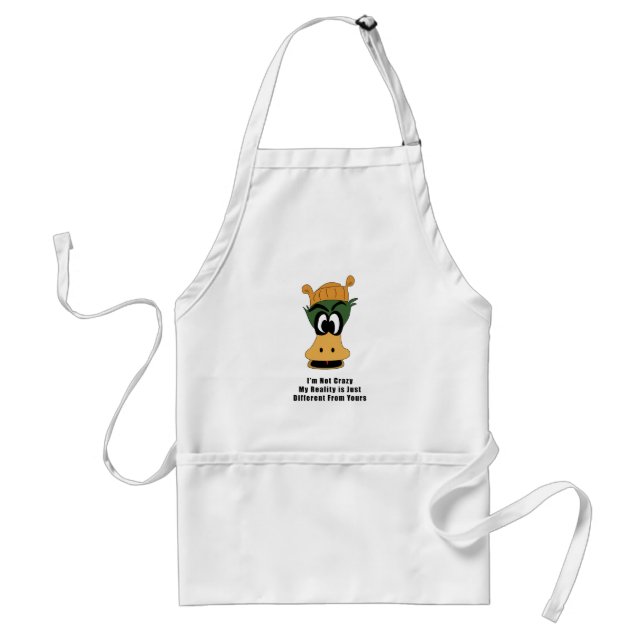 Crazy Green Cartoon Duck Different Reality Standard Apron (Front)