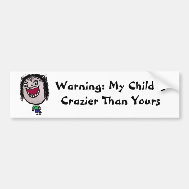 Crazy Green Eyes Wild Child Bumper Sticker (Front)