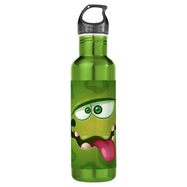 Crazy Green Monster Face 710 Ml Water Bottle (Front)