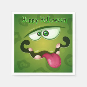 Crazy Green Monster Face Napkin