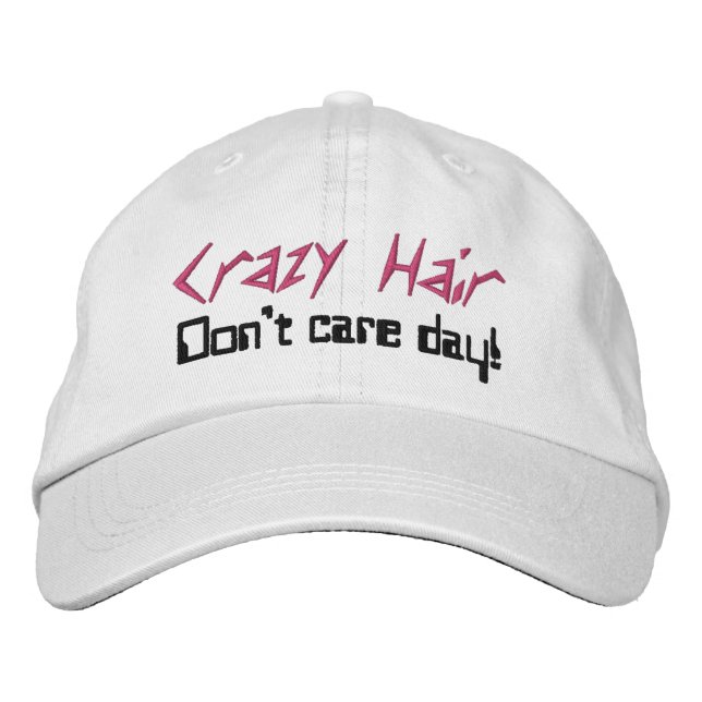 Crazy Hair Don't Care Day Corel Embroidered Hat (Front)