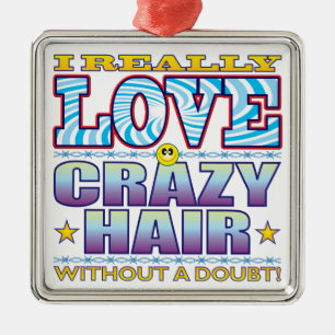 Crazy Hair Love Face Metal Tree Decoration