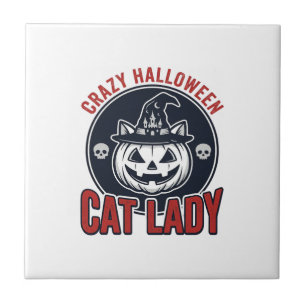 Crazy Halloween Cat Lady Vintage Witch Cat Shirt_1 Tile