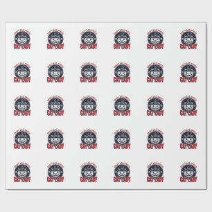 Crazy Halloween Cat Lady Vintage Witch Cat Shirt_1 Wrapping Paper