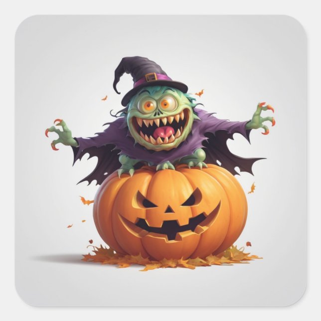 Crazy Halloween Monster  Square Sticker (Front)