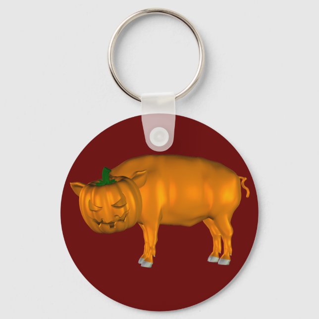 Crazy Halloween Pig Key Ring (Front)