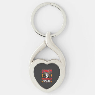 Crazy Halloween Scary Ghost and Pumpkin Design Key Ring