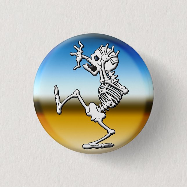 Crazy Halloween Skeleton 3 Cm Round Badge (Front)