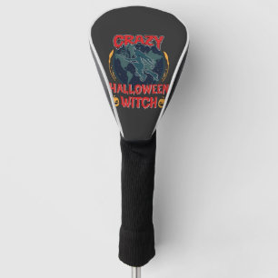 Crazy Halloween Witch Pumpkin Flying Moon Spooky N Golf Head Cover