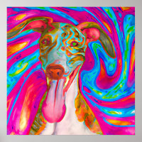 Crazy Happy Whippet Dog Portrait Art