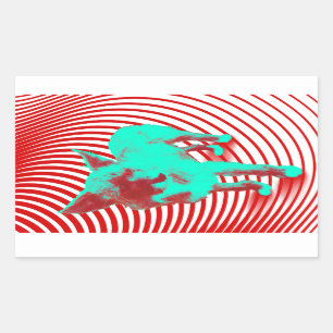 crazy hazie pups rectangular sticker