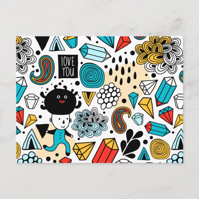 Crazy head invitation postcard (Front)