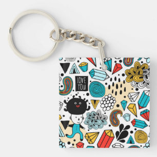 Crazy head key ring