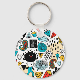 Crazy head key ring